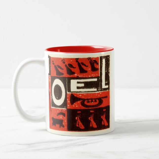 Noel Red Two-Tone Coffee Mug (Left)