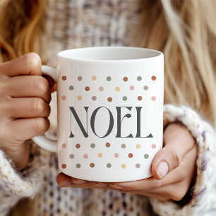 "NOEL" Retro Dotted Christmas Gift Mug
