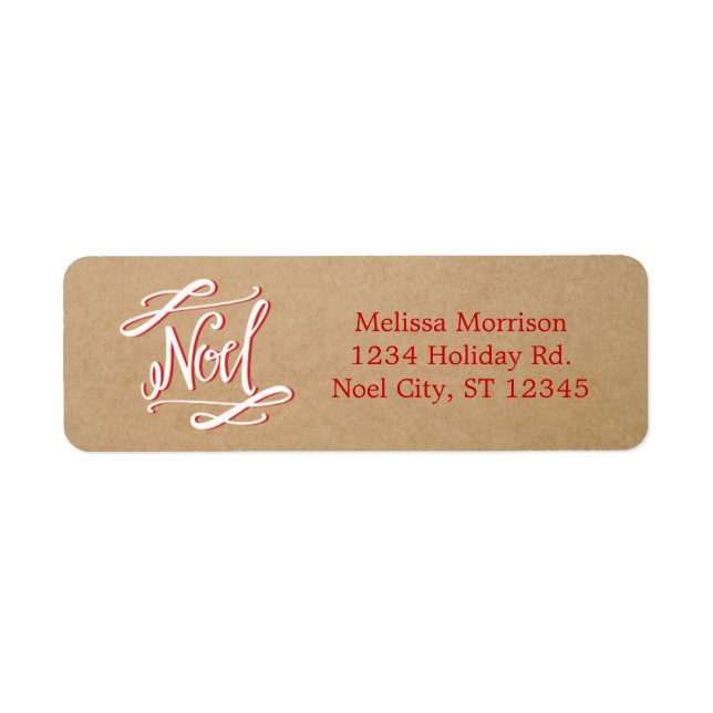 Noel Rustic Vintage Holiday Label (Front)