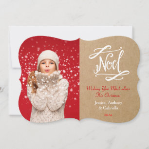 Noel Rustic Vintage Holiday Photo Card