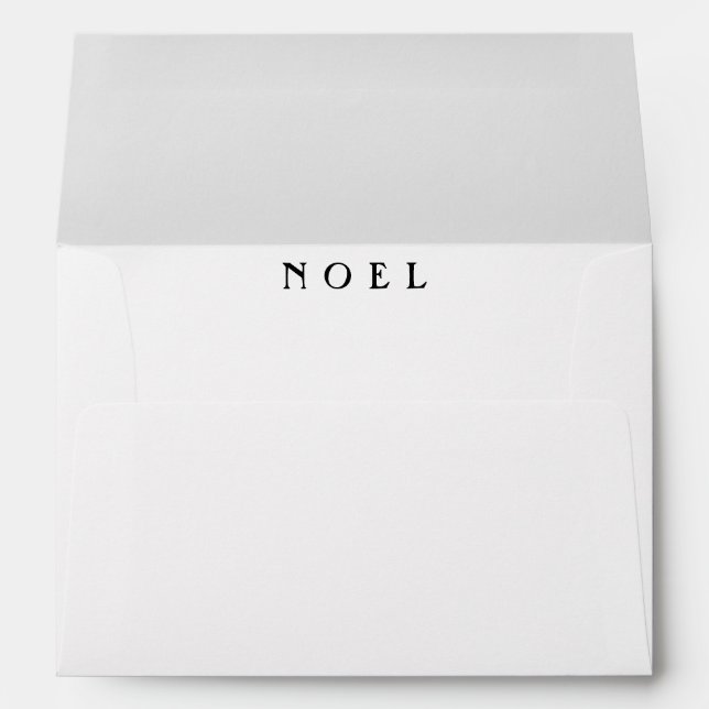 “NOEL” Script Black Elegant Business Personal Envelope (Back (Bottom))