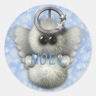 NOEL Snow Angel Classic Round Sticker