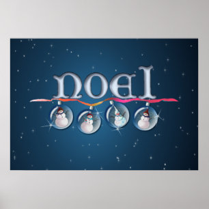 NOEL & SNOWMEN by SHARON SHARPE Poster