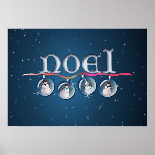 NOEL & SNOWMEN by SHARON SHARPE Poster (Front)