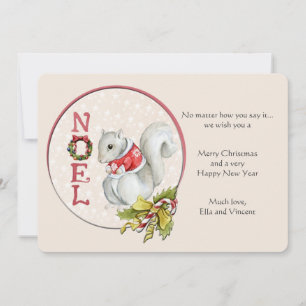 Noel Squirrel Greeting Card