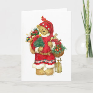 NOEL TEDDY BEAR CHRISTMAS CARD