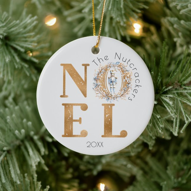 Noel Typography Christmas Nutcracker Ballet Photo Ceramic Tree Decoration (Tree)