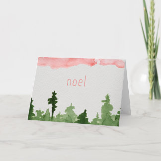 Noel watercolor design for Christmas Card