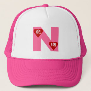 Noel White/Pink Trucker Cap