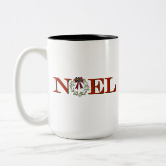 Noel With Wreath Two-Tone Coffee Mug