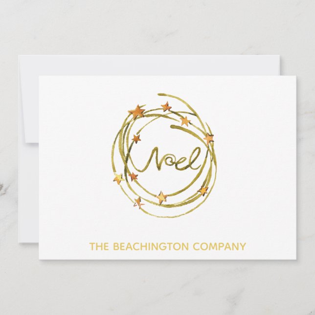 *~* NOEL Wreath Corporate Business  Holiday Card (Front)