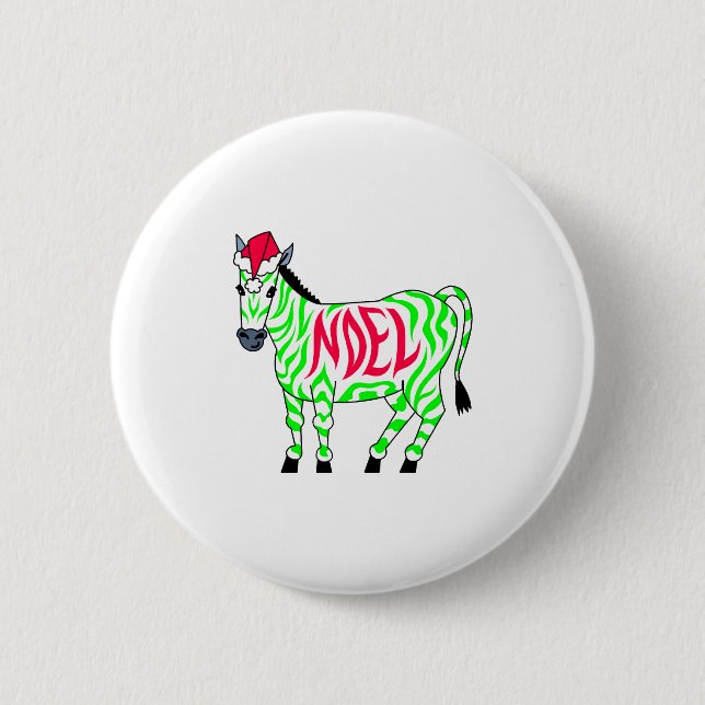 Noel Zebra 6 Cm Round Badge (Front)