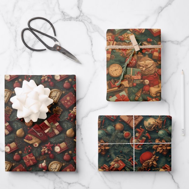 Noelivio - Artistic Christmas worlds Wrapping Paper Sheet (Front)