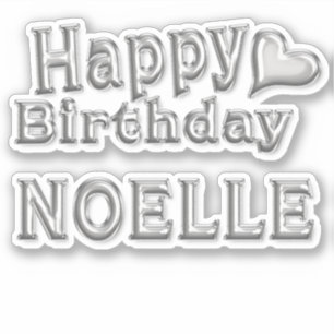 Noelle Happy Birthday silver Sticker