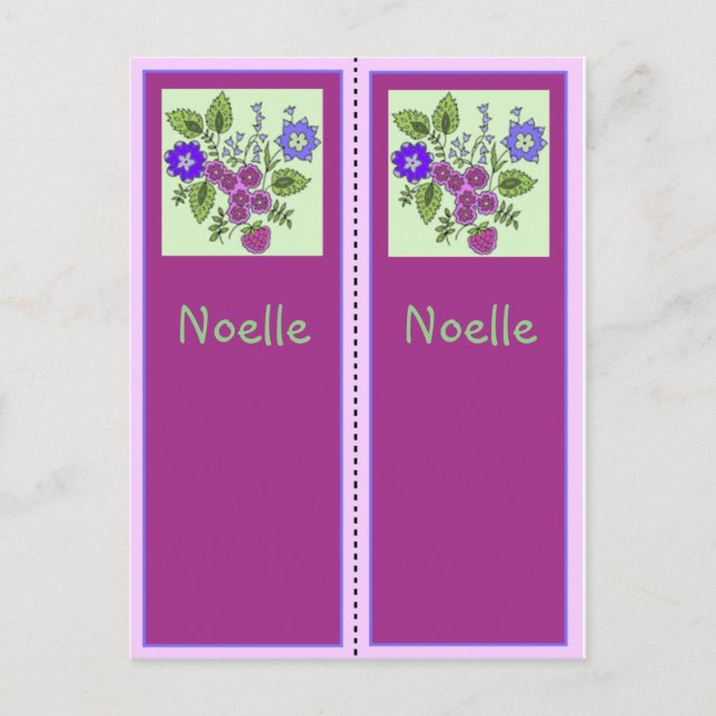 Noelle Personalised Bookmark Postcard (Front)