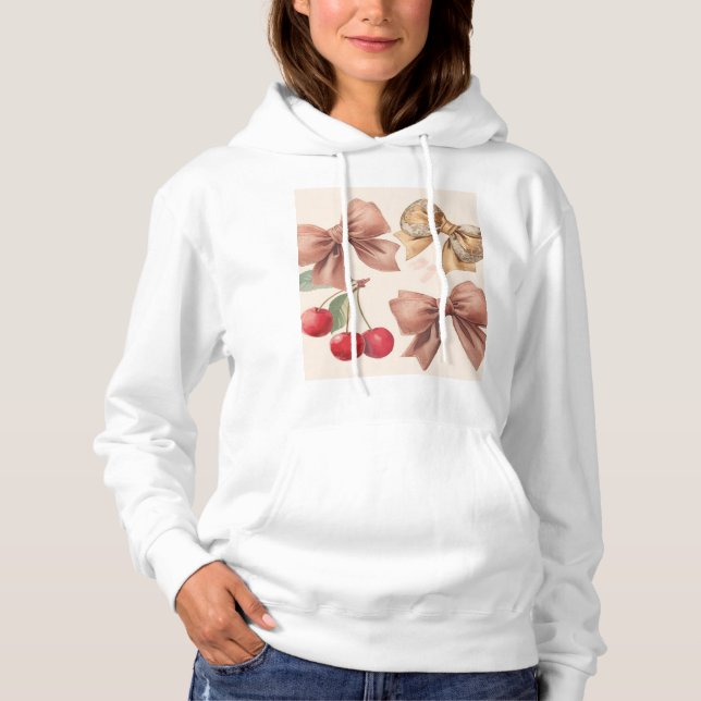 Nœuds roses & cerises coquette hoodie (Front)
