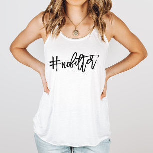 #NoFilter Hashtag Typography Tank Top