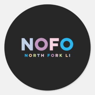 Nofo North Fork Long Island Colorful Vacation Classic Round Sticker