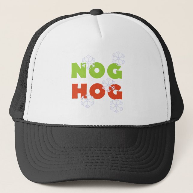 Nog Hog Holiday Tshirts and Gifts Trucker Hat (Front)