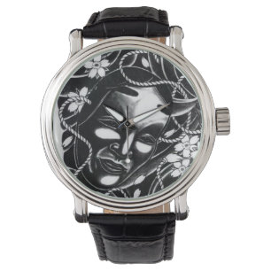 Noh Mask Japanese Tattoo Watch