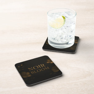 Noir Bloom Affirmation Watch Elegant Black Mindf Coaster