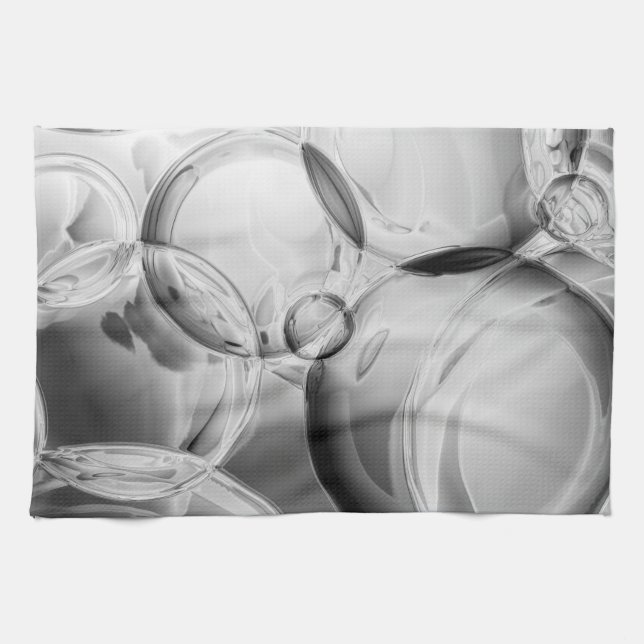 Noir Bubbles Tea Towel (Horizontal)