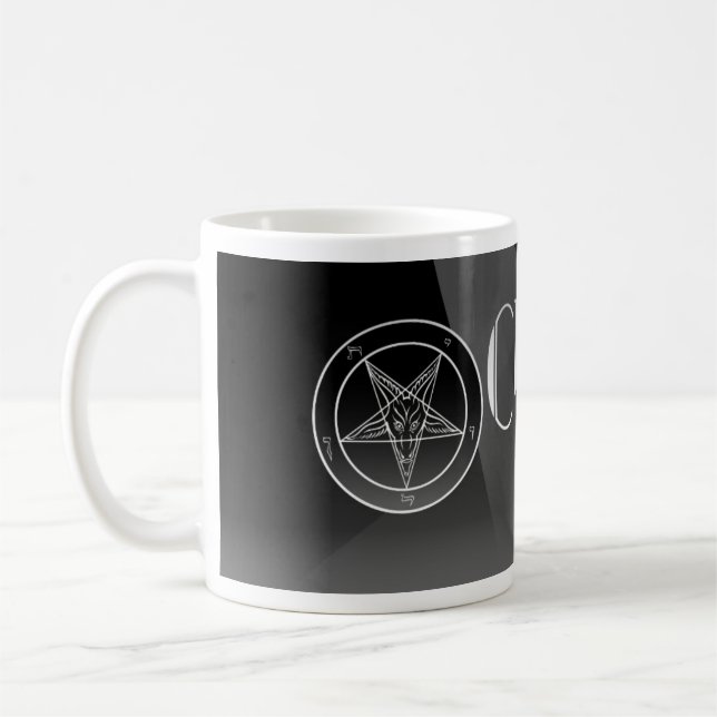 Noir Church of Satan Logo Classic White Mug (Left)