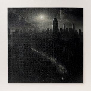 Noir City Cityscape Jigsaw Puzzle