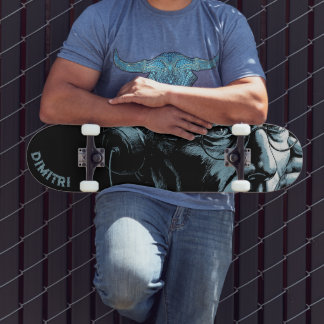 Noir cold war era spy art skateboard