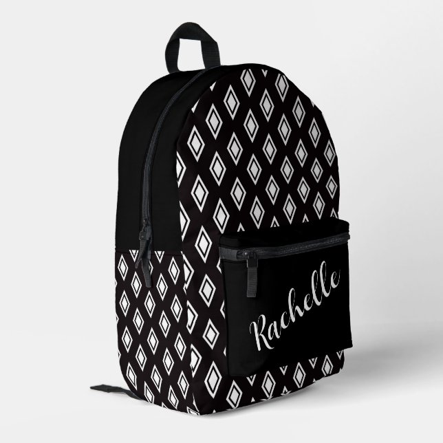 Noir Diamond Backpack — Customisable Edge (Back Corner Left)