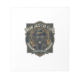 Noir Jazz Cat Cat Dad Gift Idea - Noir Jazz Cat Cl Notepad