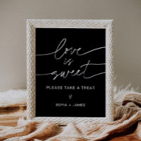 NOIR Love is Sweet Wedding Favours Sign
