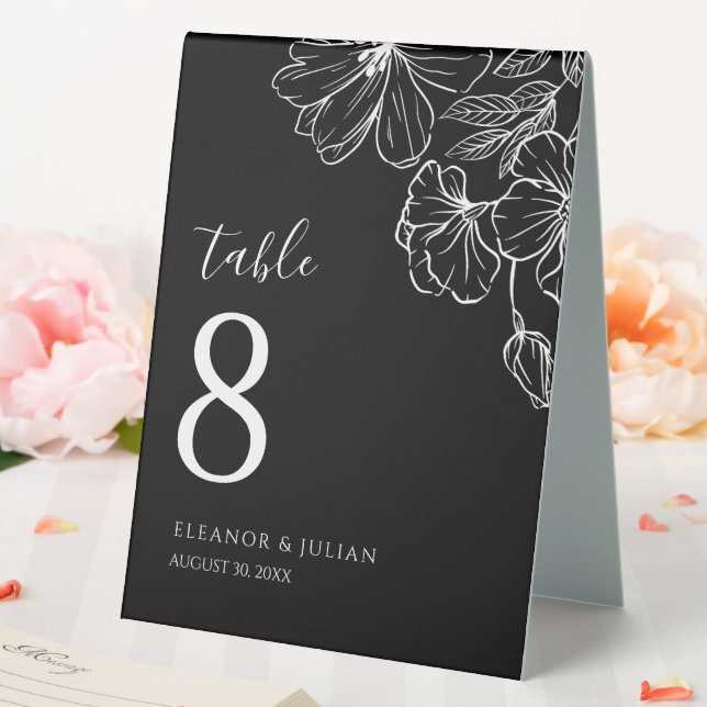 Noir Minimalist Black & White Botanical (In SItu (Wedding))