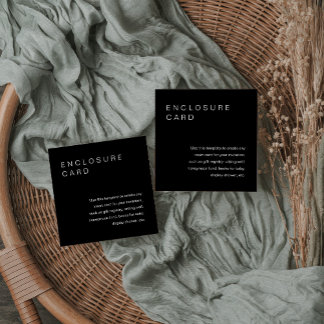 NOIR Minimalist Enclosure Card Invitation Insert