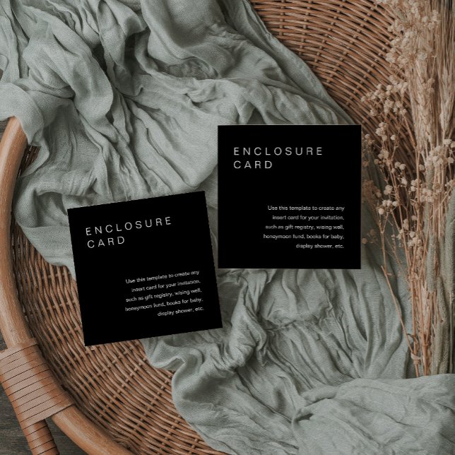 NOIR Minimalist Enclosure Card Invitation Insert (Creator Uploaded)