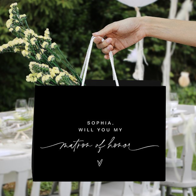 NOIR Minimalist Matron of Honour Gift Bag (Creator Uploaded)