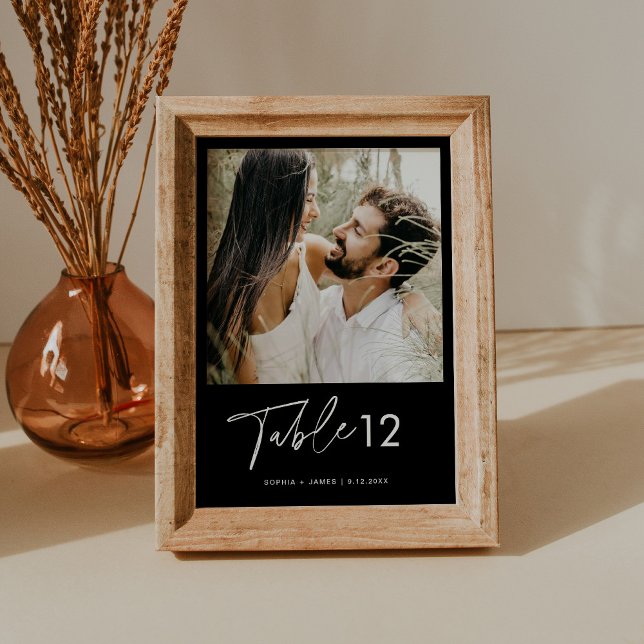 NOIR Minimalist Photo Table Number 5x7 (Creator Uploaded)