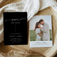 NOIR Modern Minimalist Wedding Save the Date Card