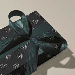 Noir   Modern Trees Pattern Wrapping Paper