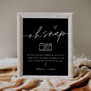 NOIR Oh Snap Disposable Camera Wedding Sign