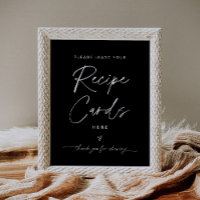 NOIR Recipe Card Sign Black - Leave Your Recipe
