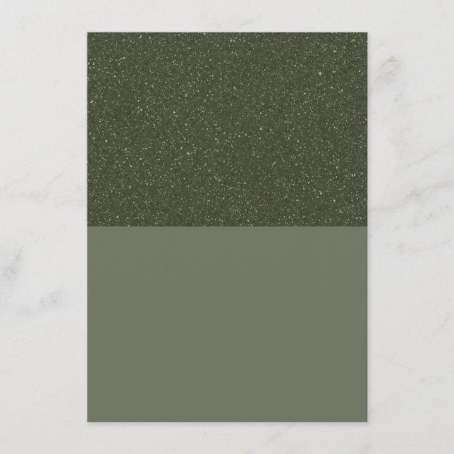 Noise-Top Moss Green Flat Menu Card – Customisable (Front)