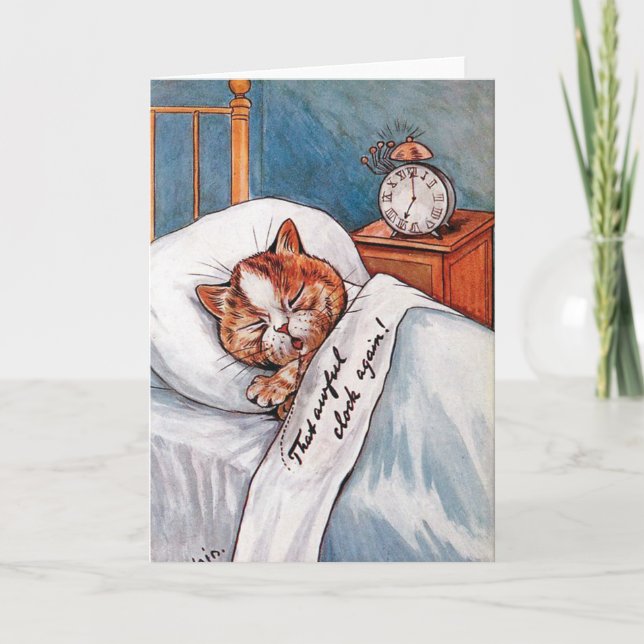 Noisy Alarm Clock, Louis Wain Card (Front)