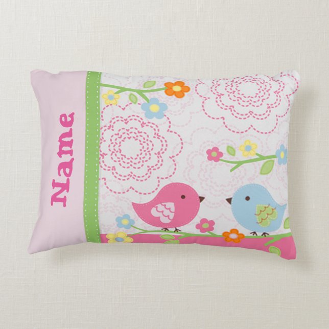 Nojo Love Birds Nursery Lumbar Pillow (Back)