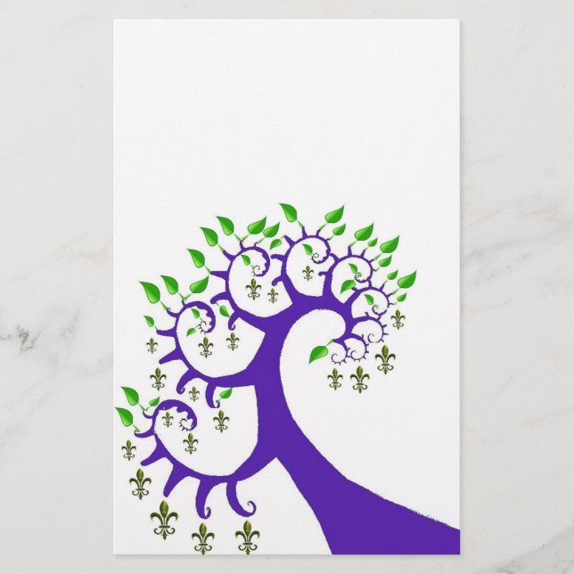 NOLA FLEUR DE LIS TREE STATIONERY (Front)
