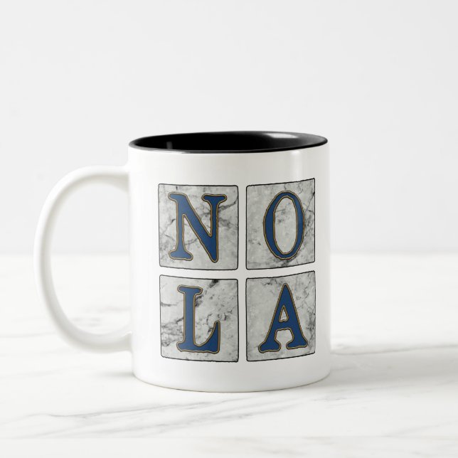 NOLA French Quarter New Orleans Louisiana Two-Tone Coffee Mug (Left)