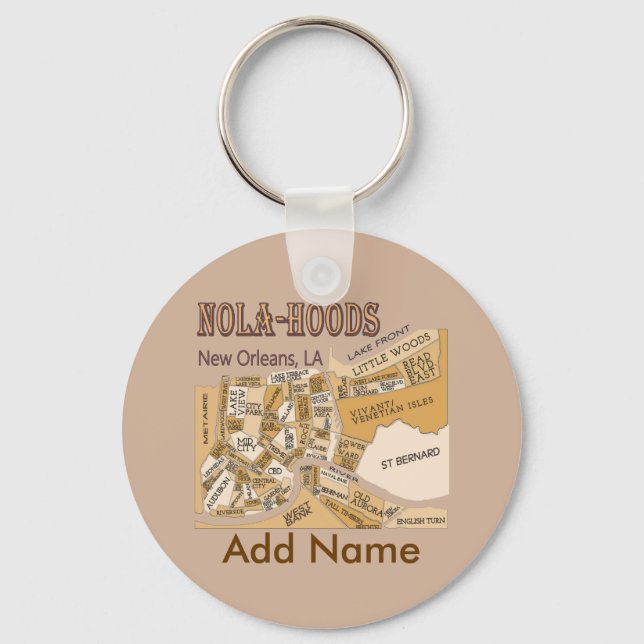 NOLA Hoods Key, NAME Key Ring (Front)