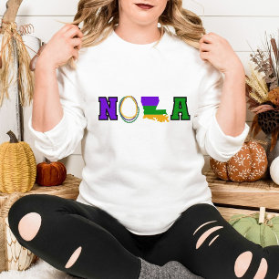 NOLA Louisiana Mardi Gras Purple, Green and Gold T-Shirt