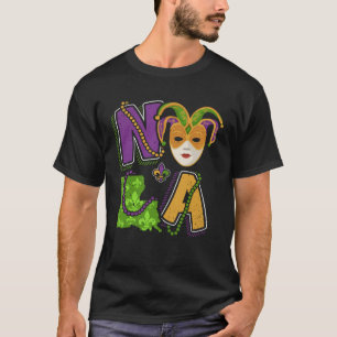 NOLA Mardi Gras For Women Louisiana State Map Bea T-Shirt