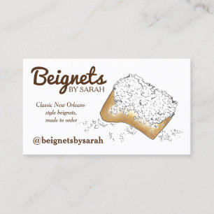 NOLA New Orleans Louisiana Beignets Pastry Food Business Card